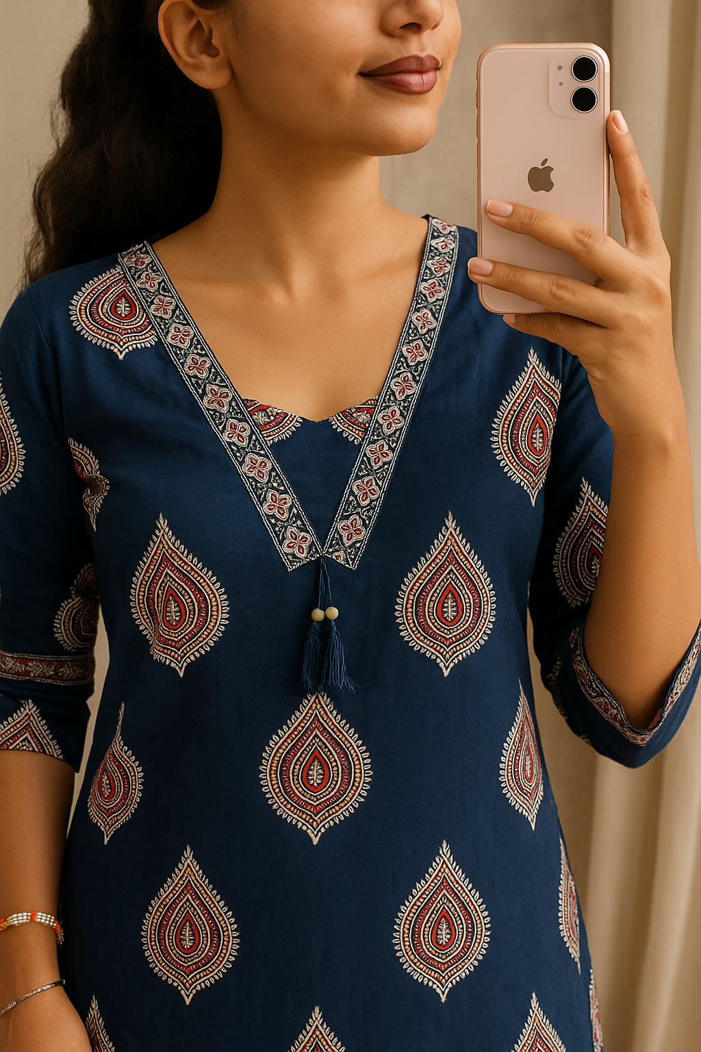 Block Printed Cotton 3 Piece Suit | Ethnic Wear for Women