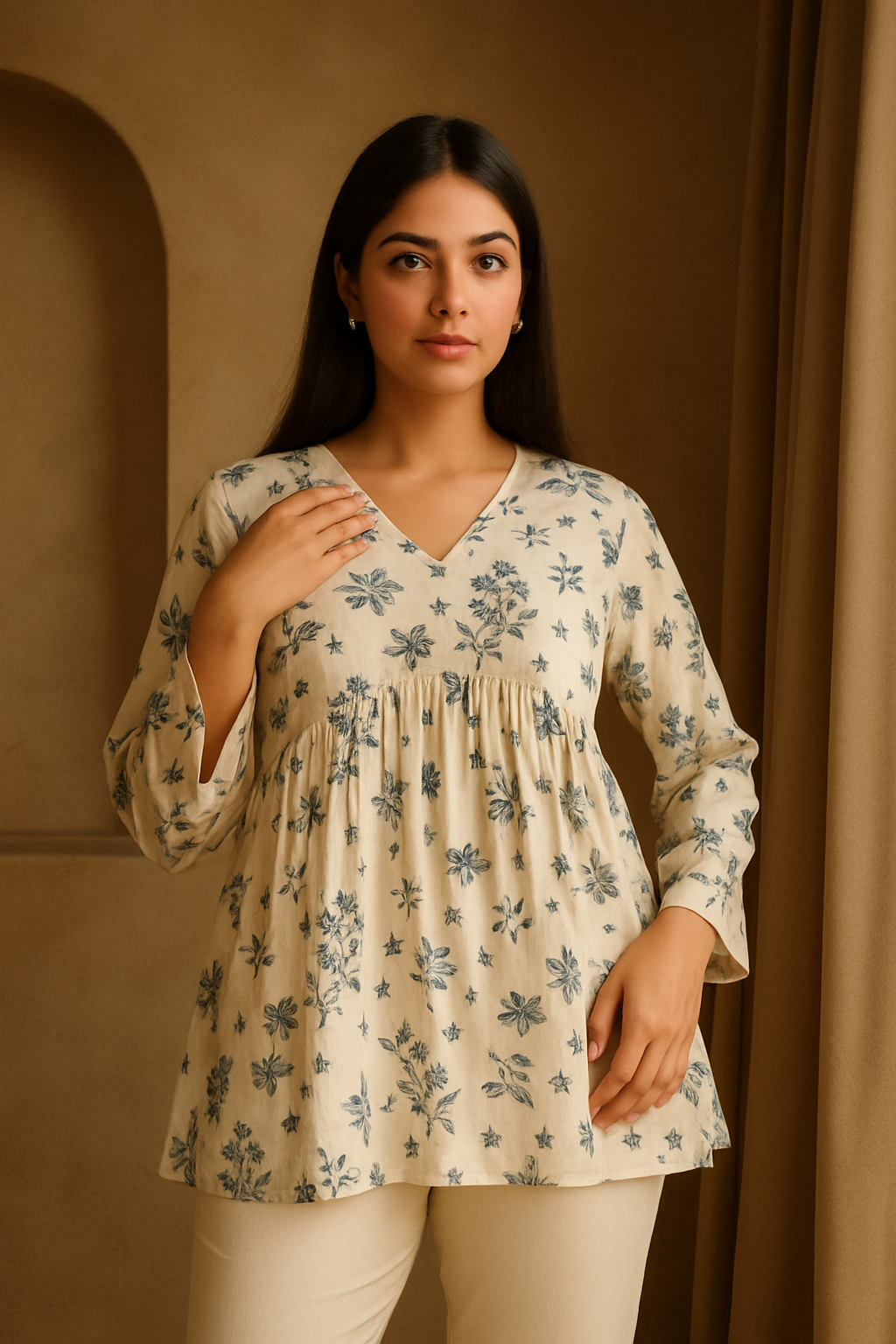 Full-Sleeves Short Kurti for Women